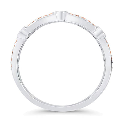 0.38 ct. Gesamtgewicht Diamant mehrreihiger Stapelring in 10K Gold zweifarbig