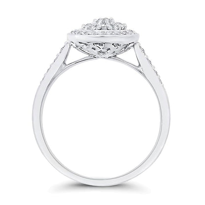 0,38 ct. Gesamtgewicht Ring mit mehreren Diamanten in 10K Weißgold