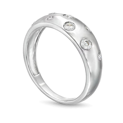 0.25 ct. Gesamtgewicht Diamant-Ring mit Blasen-Design in 10K Weißgold