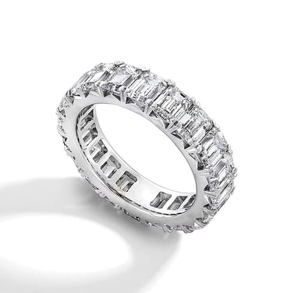 6.88 CT. TW Memoire-Ring mit Labordiamanten im Smaragdschliff in 14K Weißgold (F/VS2) - Größe 6