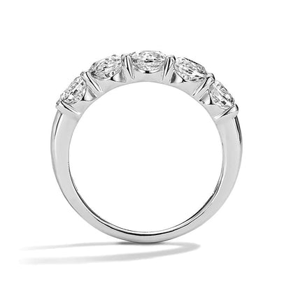 2.0 ct. Gesamtgewicht Labordiamant Fünfstein-Memoire-Ring in 10K Weißgold (F/VS2)
