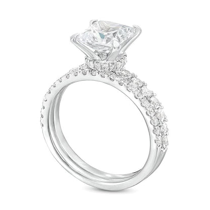2.88 CT. Gesamtgewicht Braut-Set mit Labordiamanten im Princess-Schliff in 14K Weißgold (I/SI2)
