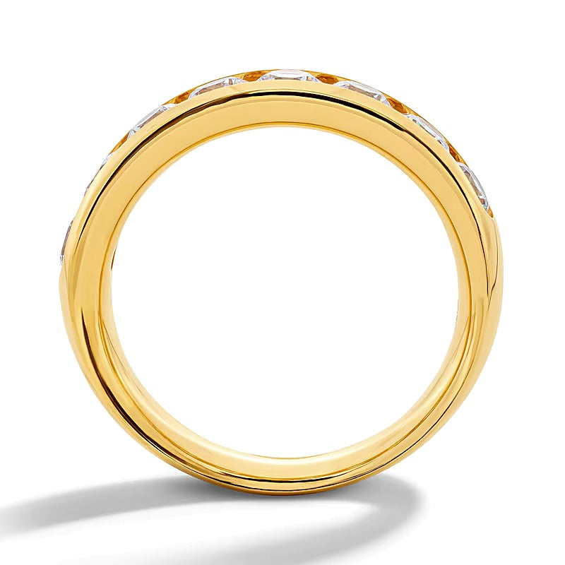 2.0 ct. Gesamtgewicht Labordiamant Ring kanalgefasst in 10K Gelbgold (F/VS2)