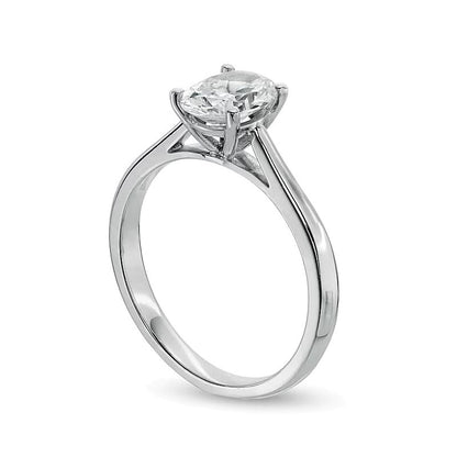 1.0 CT. Ovaler Diamant Solitär Verlobungsring in 14K Weißgold (I/I2)