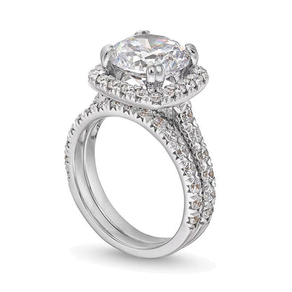 5.5 CT. TW Labordiamant-Braut-Set mit Halo in 14K Weißgold (I/SI2)