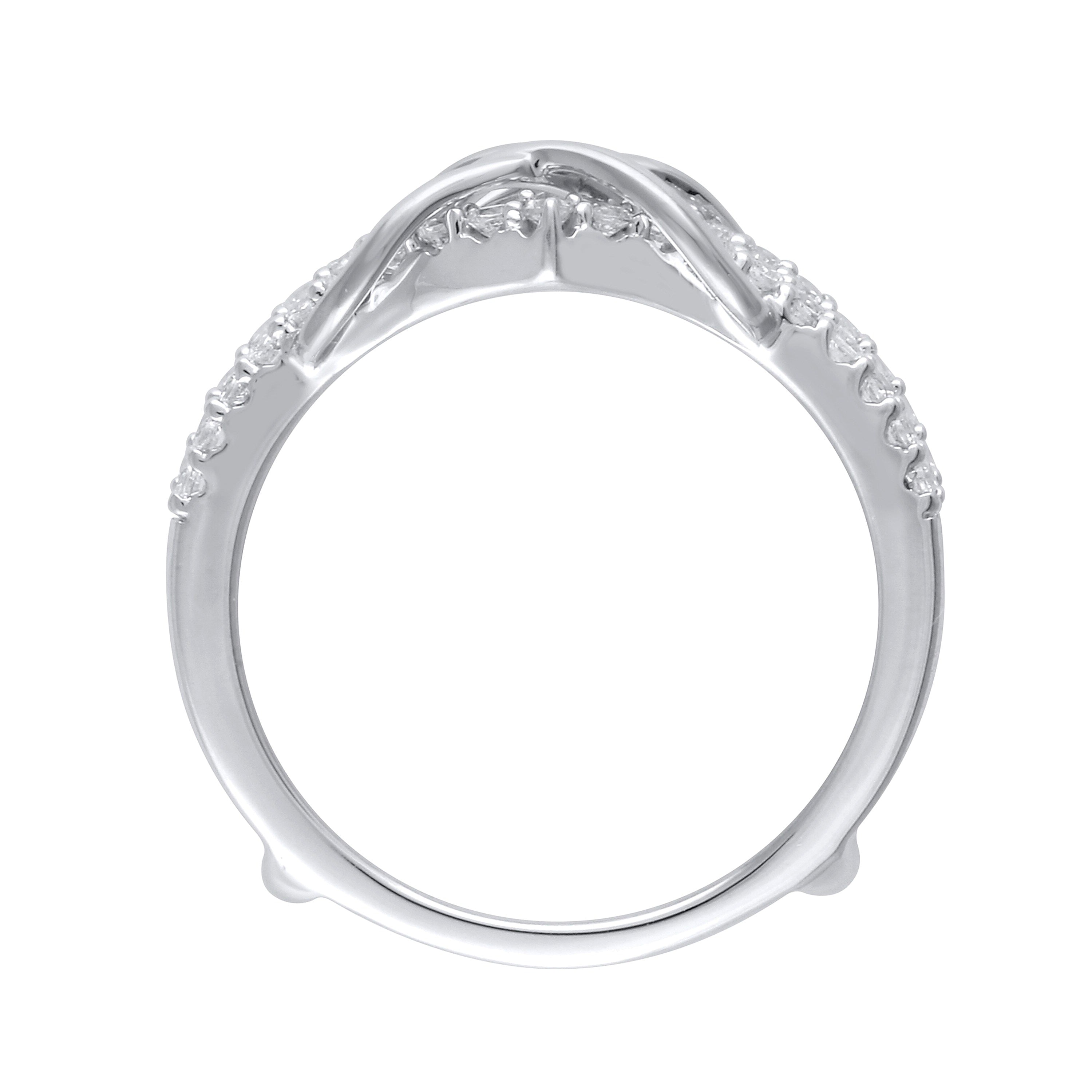 0.38 ct. Gesamtgewicht Diamant Doppel-Infinity Solitär Enhancer in 10K Weißgold