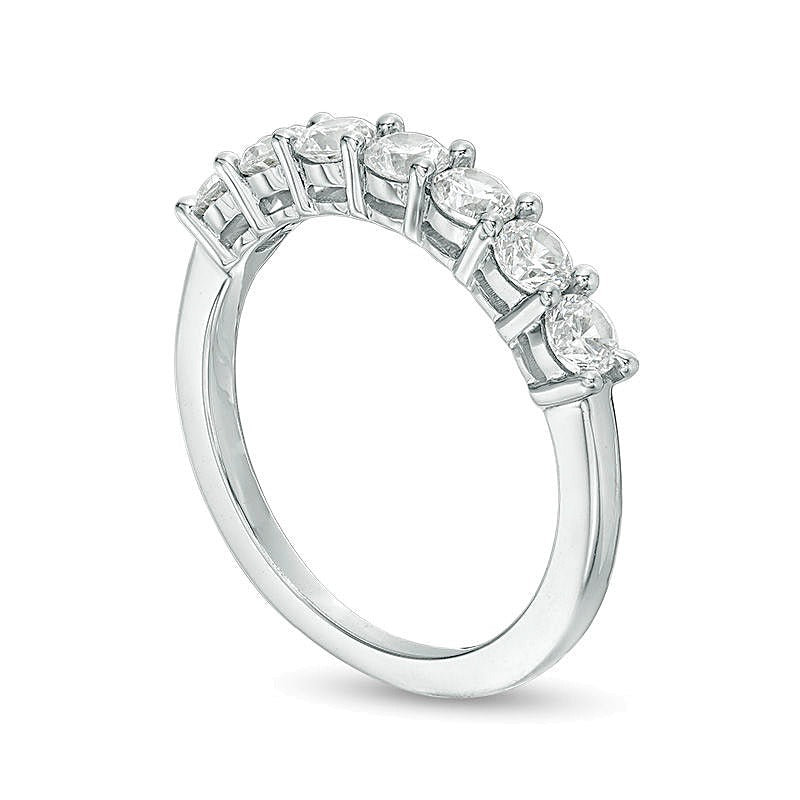1.0 CT. Gesamtgewicht Diamant Memoire-Ring mit sieben Steinen in 10K Weißgold