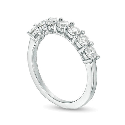 1.0 CT. Gesamtgewicht Diamant Memoire-Ring mit sieben Steinen in 10K Weißgold