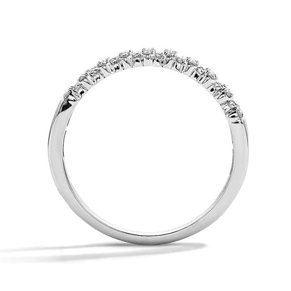 0.25 ct. Gesamtgewicht Diamant-Memoire-Ring mehrreihig in 10K Weißgold