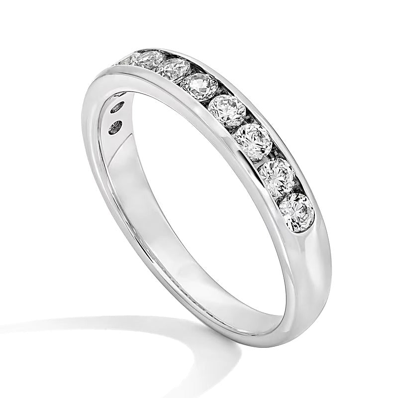 0.5 ct. Gesamtgewicht Diamant Ring kanalgefasst mit elf Steinen in 14K Weißgold