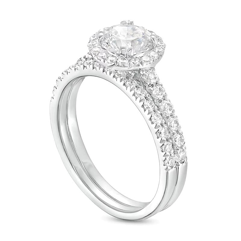 Braut-Set mit Labordiamanten 1,75 ct. Gesamtgewicht in 14K Weißgold (I/SI2)