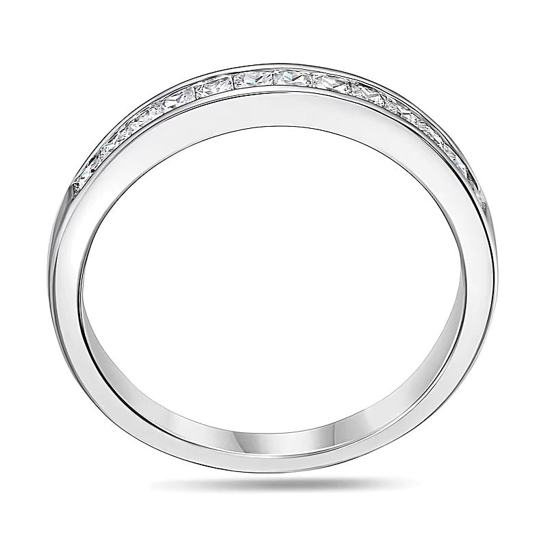 0.5 CT. TW Ehering mit Diamanten im Princess-Schliff in Platin (I/SI2)