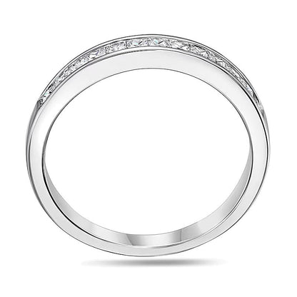 0.5 CT. TW Ehering mit Diamanten im Princess-Schliff in Platin (I/SI2)