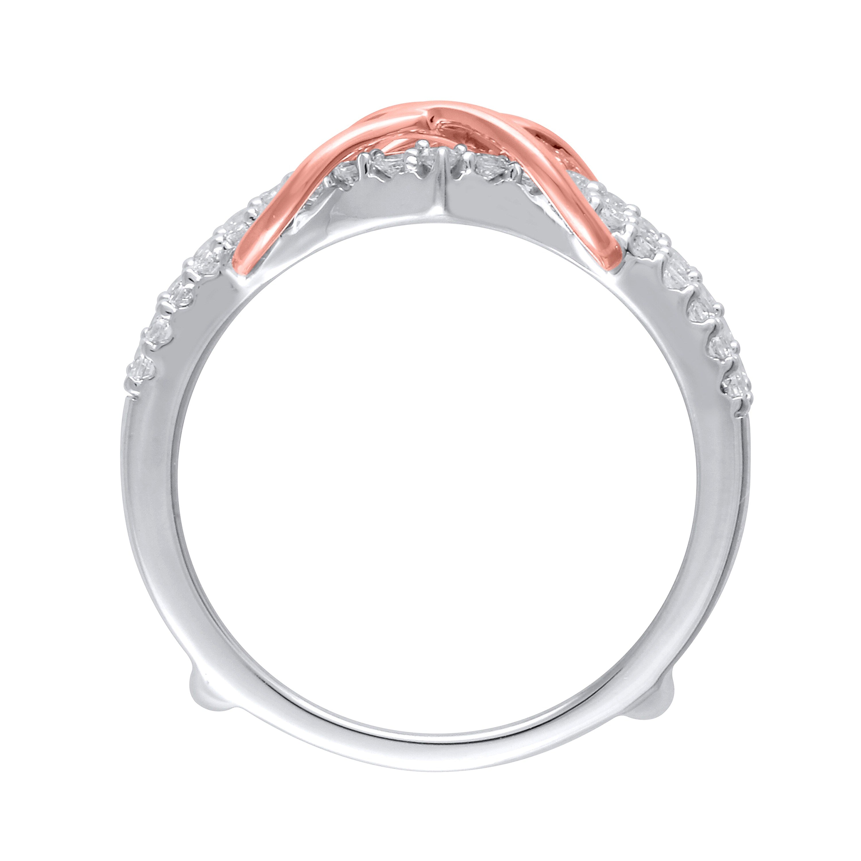 0.38 ct. Gesamtgewicht Diamant Double-Infinity Solitär-Enhancer in 10K Zweifarben-Gold