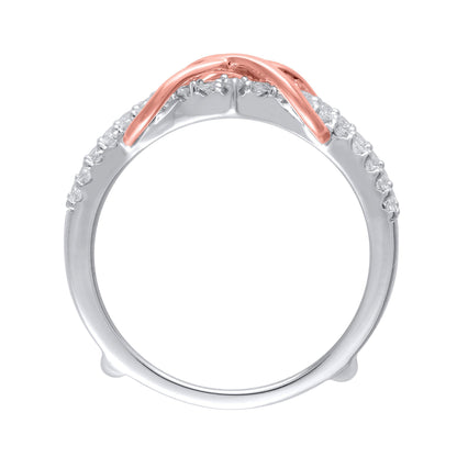 0.38 ct. Gesamtgewicht Diamant Double-Infinity Solitär-Enhancer in 10K Zweifarben-Gold