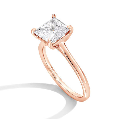 3.0 CT. Solitär-Verlobungsring mit Labordiamant im Princess-Schliff in 14K Roségold (F/VS2)