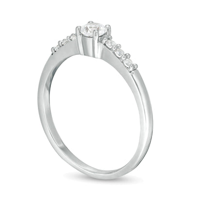 0.33 ct. Gesamtgewicht Diamant-Verlobungsring in 10K Weißgold