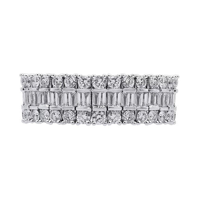 2.0 ct. Gesamtgewicht Diamant-Ring mit Baguette- und rundem Schliff in 10K Weißgold