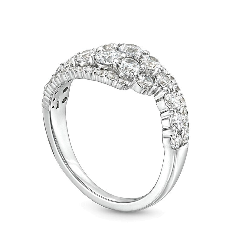 1.5 ct. Gesamtgewicht Labordiamant Bypass-Ring in 14K Weißgold (F/SI2)