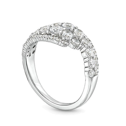 1.5 ct. Gesamtgewicht Labordiamant Bypass-Ring in 14K Weißgold (F/SI2)