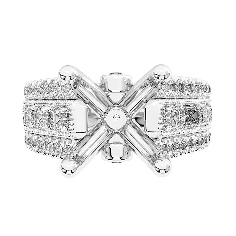 1,75 ct. Gesamtgewicht Fassung mit mehreren Labordiamanten in 14K Weißgold (F/VS2)