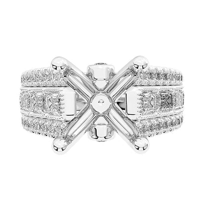1,75 ct. Gesamtgewicht Fassung mit mehreren Labordiamanten in 14K Weißgold (F/VS2)
