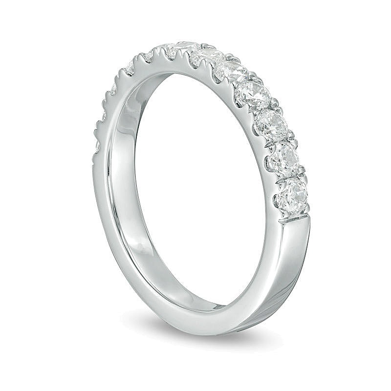 Ehering mit 0,88 ct. Gesamtgewicht Diamanten in 10K Weißgold