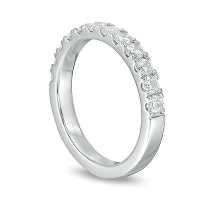 Ehering mit 0,88 ct. Gesamtgewicht Diamanten in 10K Weißgold