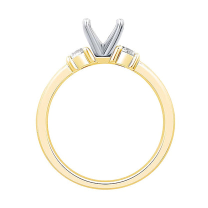 0.25 ct. Gesamtgewicht Diamant Dreistein Solitär Fassung in 14K Gelbgold