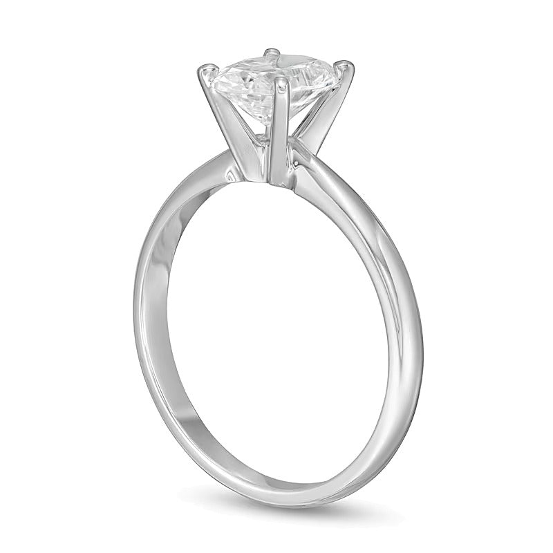 1.5 CT. Solitär-Verlobungsring mit ovalem Labordiamant in 14K Weißgold (F/VS2)