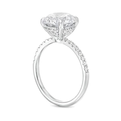 3.25 CT. Gesamtgewicht Labordiamant Solitär mit seitlichem Besatz in 14K Weißgold (I/SI2)