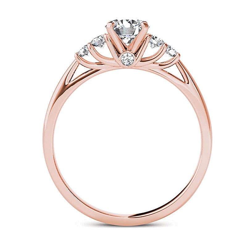 0,75 ct. Gesamtgewicht Diamant-Verlobungsring aus 14K Roségold