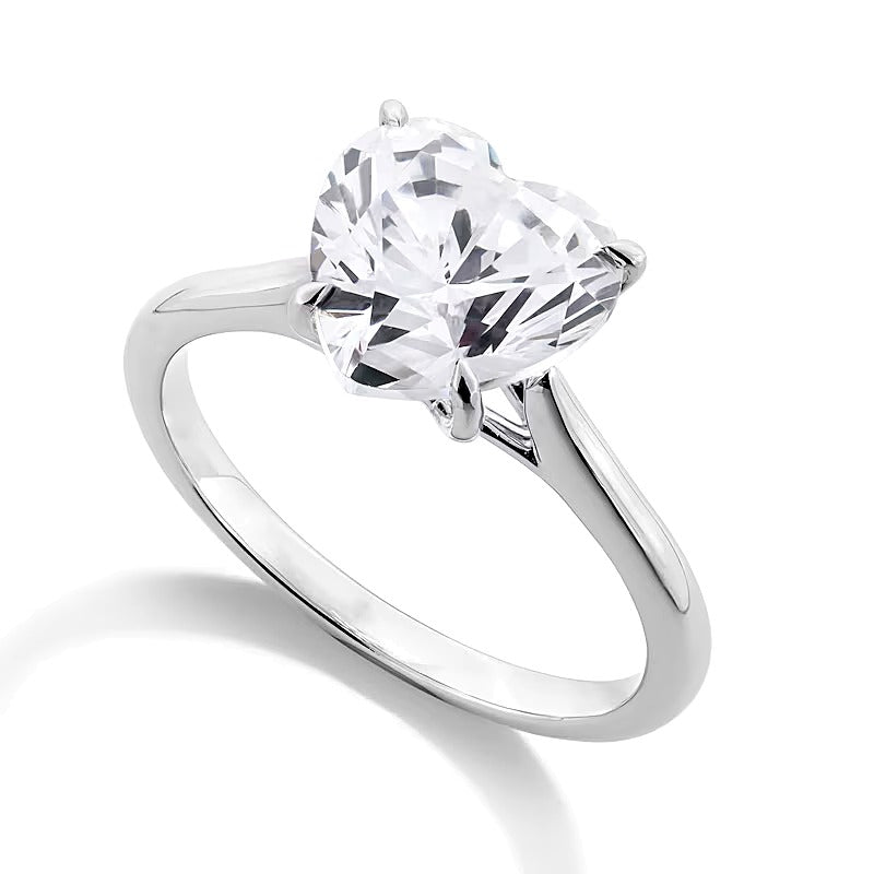 2.0 CT. Labordiamant-Solitär in Herzform, Verlobungsring aus 14K Weißgold (F/VS2)