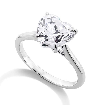 2.0 CT. Labordiamant-Solitär in Herzform, Verlobungsring aus 14K Weißgold (F/VS2)