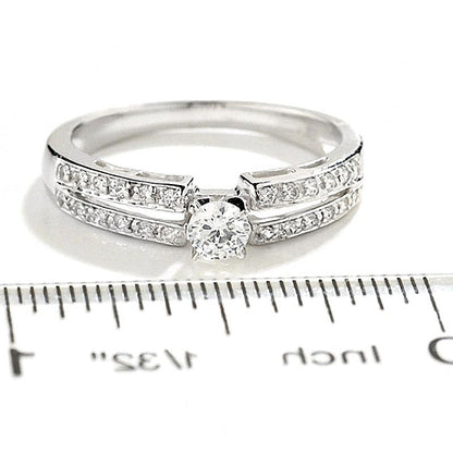 0.25 CT. Gesamtgewicht Diamant Freundschaftsring mit geteiltem Ringschienen-Design in 10K Gelbgold