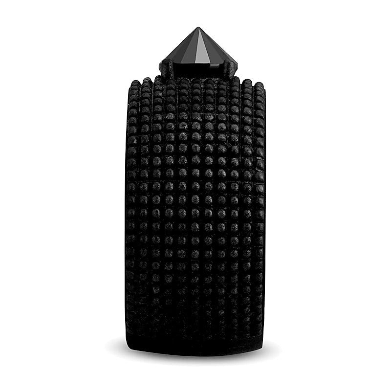 Fashion-Ring mit rundem schwarzen Spinell in oxidiertem, rhodiniertem Sterlingsilber
