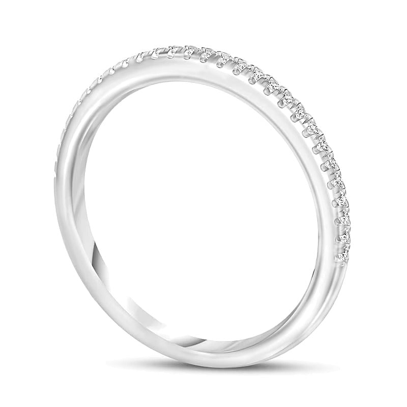 Memoire-Ring mit Diamanten 0.17 ct. Gesamtgewicht in 10K Weißgold