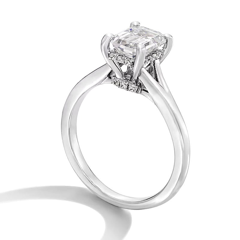 2.0 ct. Gesamtgewicht Solitär-Verlobungsring mit Labordiamant im Smaragdschliff in 14K Weißgold (F/VS2)