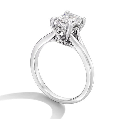2.0 ct. Gesamtgewicht Solitär-Verlobungsring mit Labordiamant im Smaragdschliff in 14K Weißgold (F/VS2)