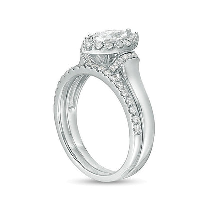 1,0 ct. Gesamtgewicht Marquise-Diamant Brautset in 14K Weißgold