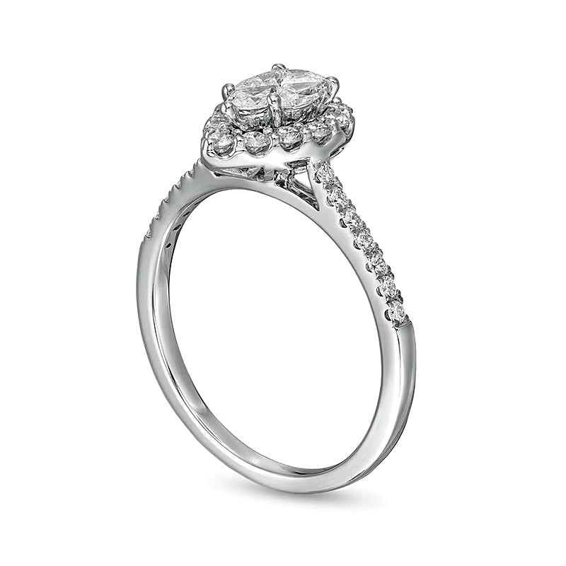 Verlobungsring mit mehreren Diamanten 0,75 ct. Gesamtgewicht in 10K Weißgold
