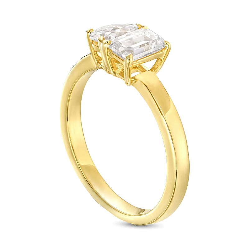 1.0 ct. Gesamtgewicht Diamant-Ring Toi et Moi im Tropfen- und Smaragdschliff in 14K Gelbgold