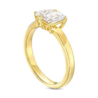 1.0 ct. Gesamtgewicht Diamant-Ring Toi et Moi im Tropfen- und Smaragdschliff in 14K Gelbgold