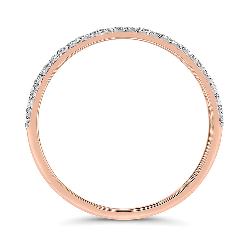 0,2 ct. Gesamtgewicht Diamant Fashion-Ring stapelbar mit Zargen- und Krappenfassung in 10K Roségold
