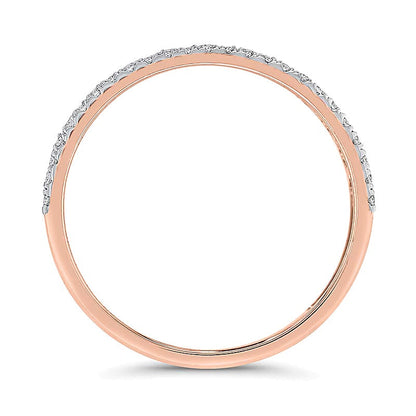 0,2 ct. Gesamtgewicht Diamant Fashion-Ring stapelbar mit Zargen- und Krappenfassung in 10K Roségold