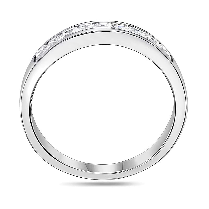 0.5 CT. TW Ehering mit Diamanten im Princess-Schliff, neun Steine, in Platin (I/SI2)
