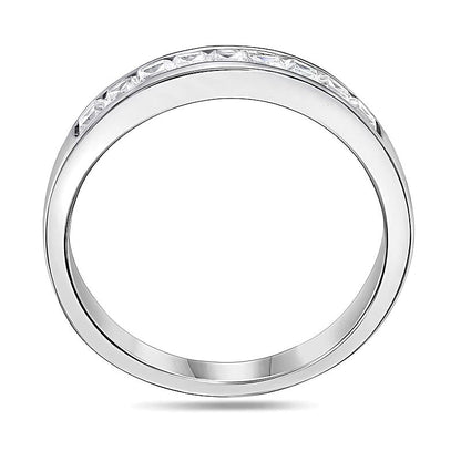 0.5 CT. TW Ehering mit Diamanten im Princess-Schliff, neun Steine, in Platin (I/SI2)