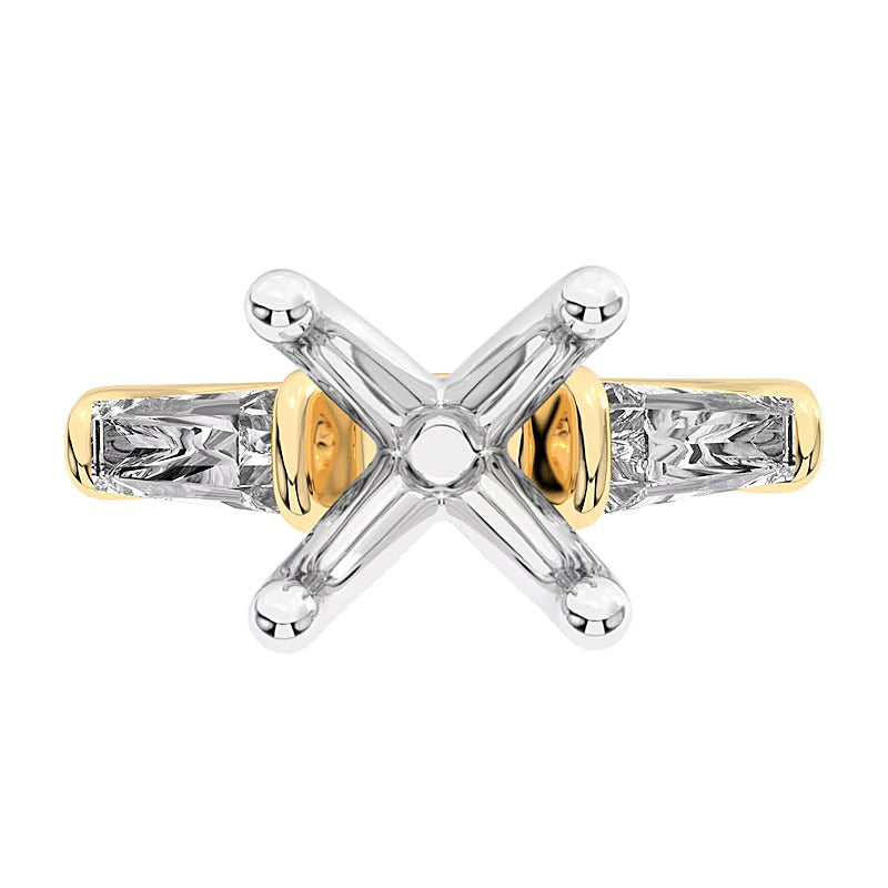 0,63 ct. Gesamtgewicht Ring mit sich verjüngenden Baguette-Labordiamanten in 14K Gelbgold (F/VS2)