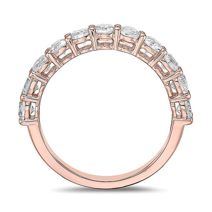 Ring mit 1,25 ct. Gesamtgewicht weißen Diamanten im Rundschliff in 10K Roségold (I/I2)