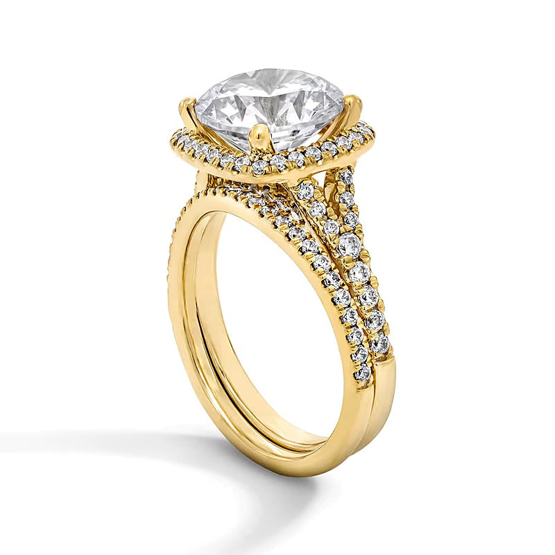 4.75 ct. Gesamtgewicht Braut-Set mit Labordiamanten in 14K Gelbgold (F/VS2)